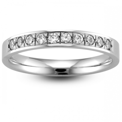 Diamond Wedding Ring - Half Grain Set - All Metals